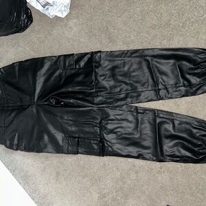 Adika Black Leather Pants